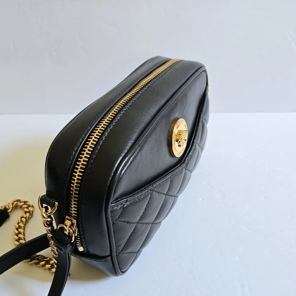 Versace Medusa Quilted Crossbody Camera Bag Black - Picture 5 of 15